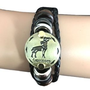 Leather Capricorn Bracelet
